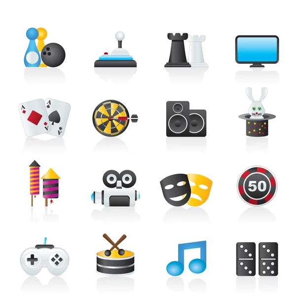 Entertainment objects icons — Stock Vector