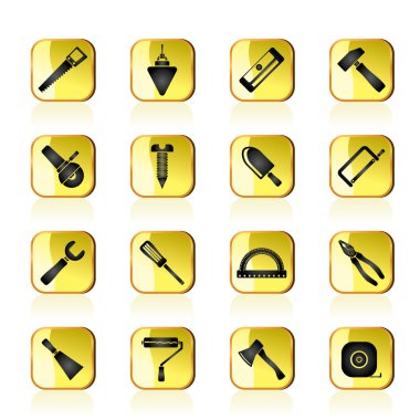 Construction and Building Tools icons clipart