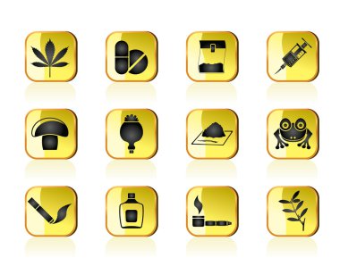 Different kind of drug icons clipart