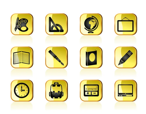 School and education icons - vector icon set — Stock Vector