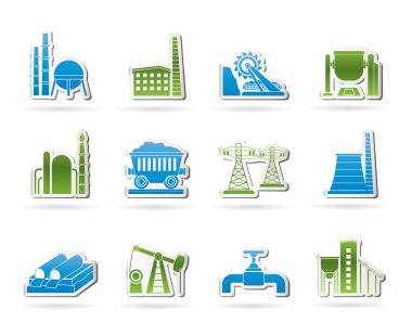 Heavy industry icons clipart