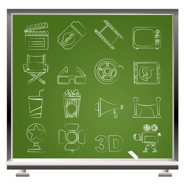 Icônes Cinéma et Cinéma Ensemble d'icônes vectorielles — Image vectorielle