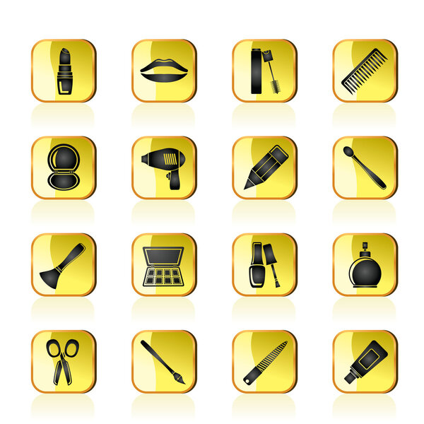 Cosmetic, make up and hairdressing icons