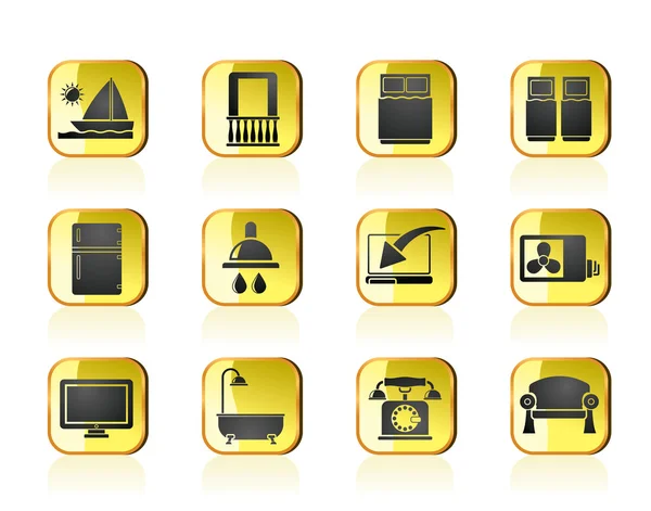 stock vector Hotel and motel room facilities icons