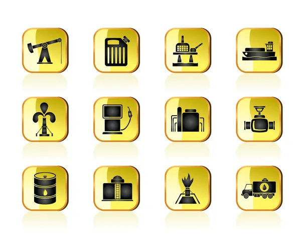 Stock vector Oil and petrol industry icons