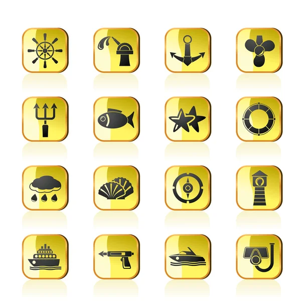 stock vector Marine and sea icons