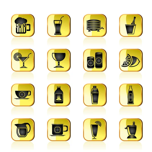 Iconos de bebidas y bebidas — Archivo Imágenes Vectoriales