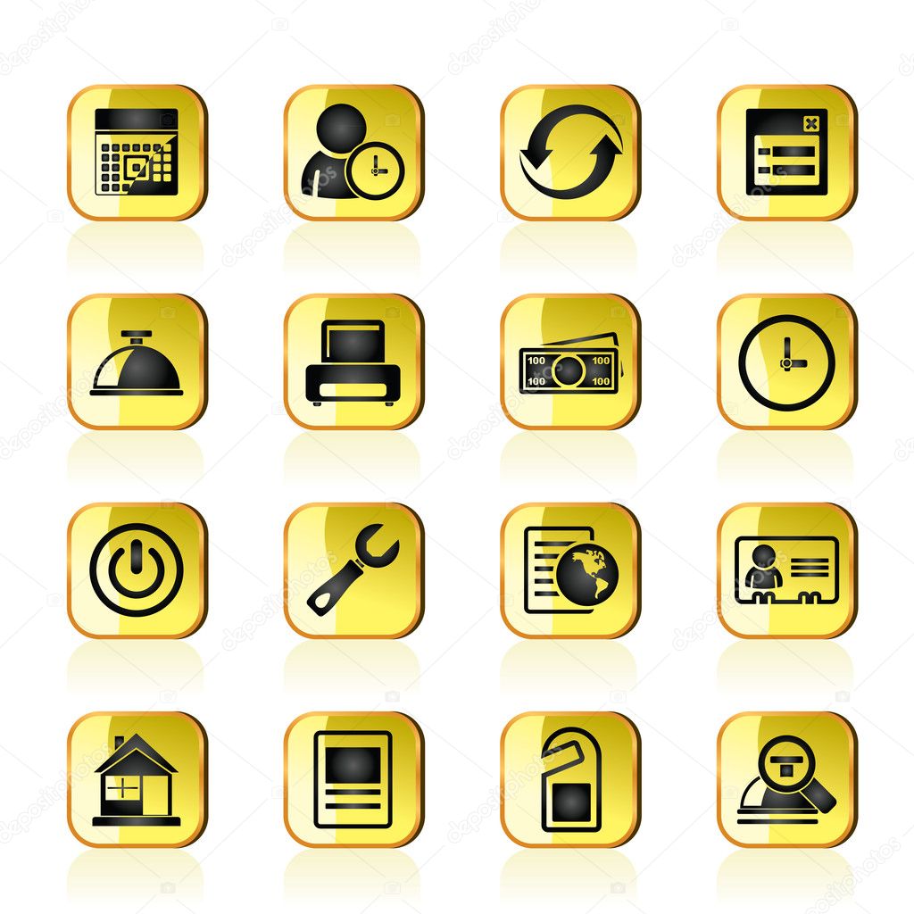 Reservation and hotel icons