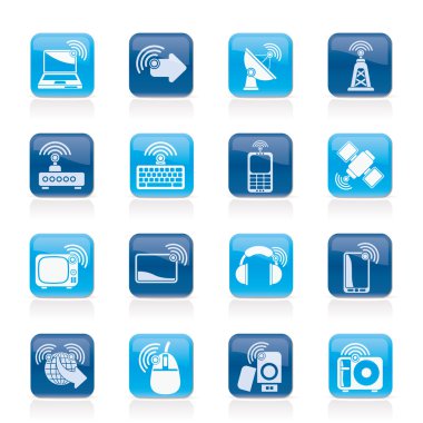 Wireless and technology icons clipart