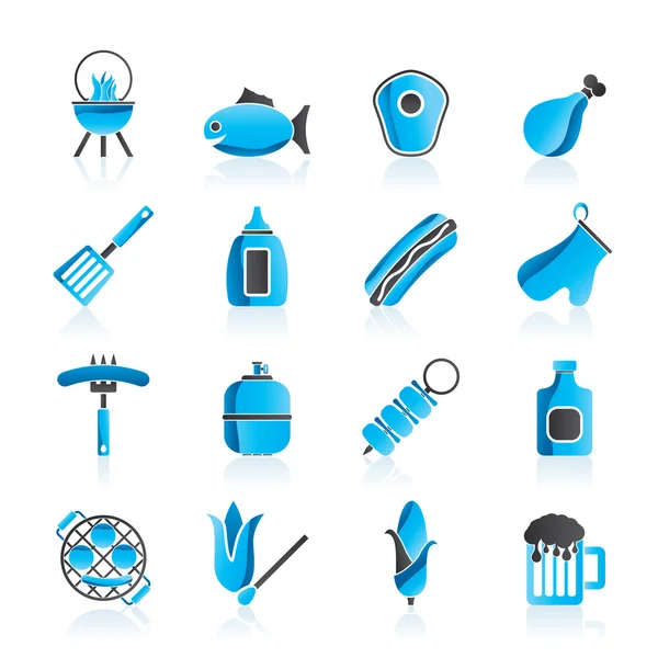 Grilling and barbecue icons — Stock Vector