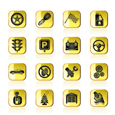 Car and transportation icons clipart