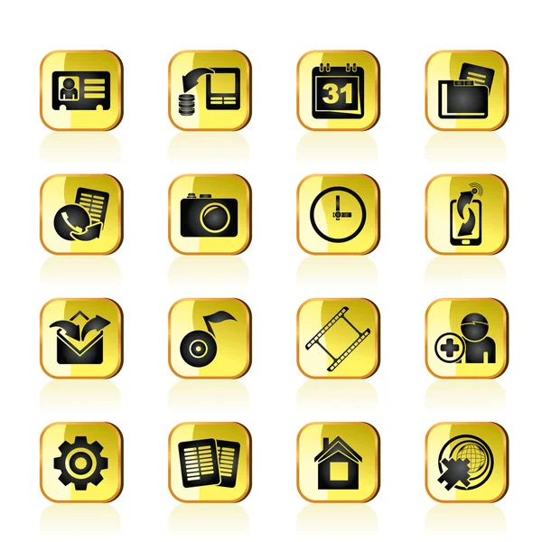 Mobiele telefoon menupictogrammen — Stockvector