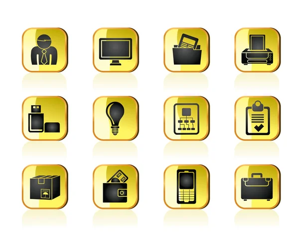 Business and office equipment icons — Stock Vector