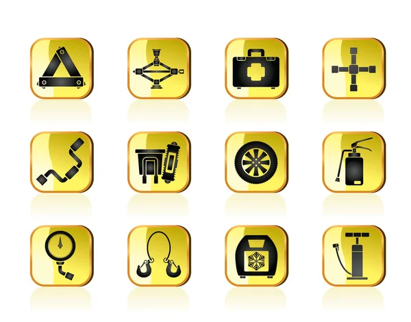 Car and transportation equipment icons — Stock Vector