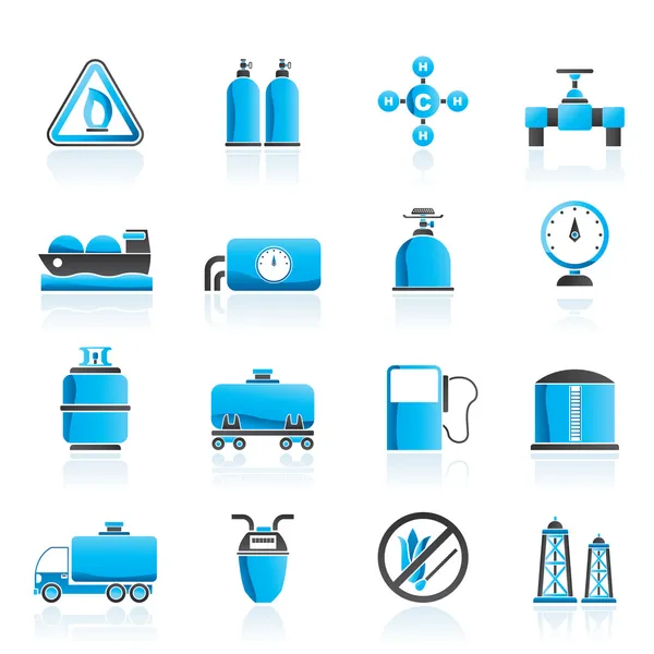 Objetos e ícones de gás natural —  Vetores de Stock