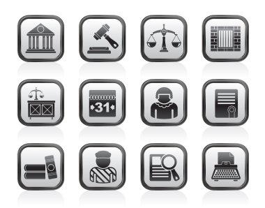 Justice and Judicial System icons clipart