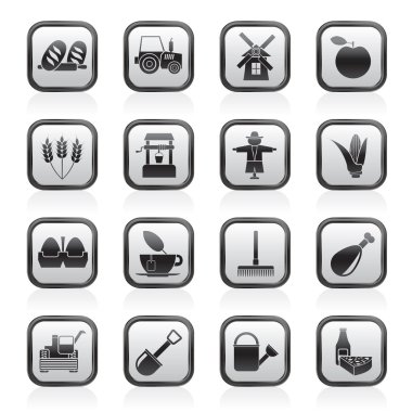 Agriculture and farming icons clipart