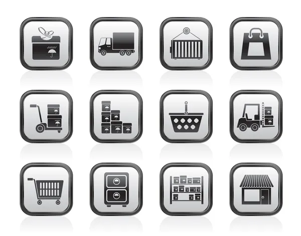 stock vector Storage, transportation, cargo and shipping icons