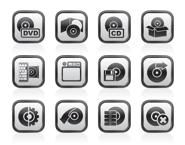 stock vector Computer Media and disk Icons