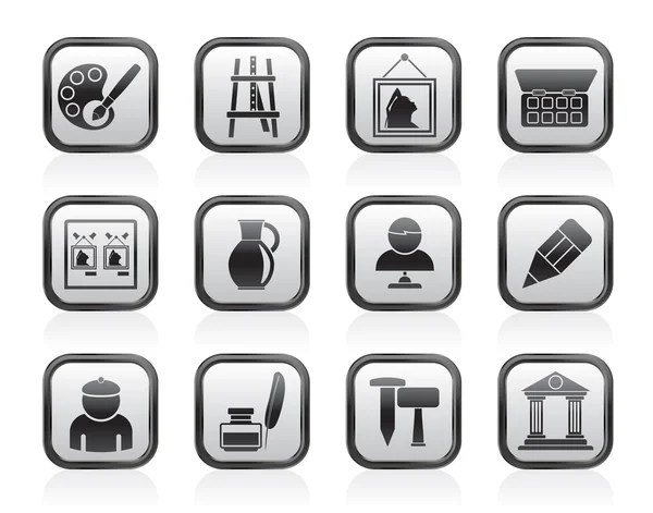 Fine art objects icons — Stock Vector