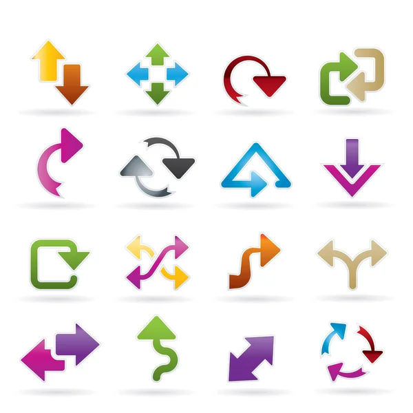 Différents types d'icônes flèches — Image vectorielle