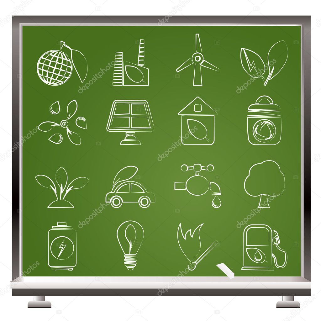 Green, Environment and ecology Icons