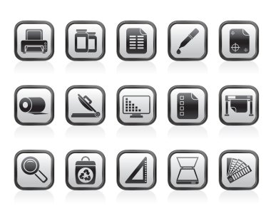 Commercial print icons clipart