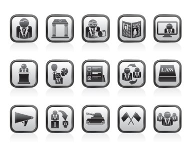 Politics, election and political party icons clipart