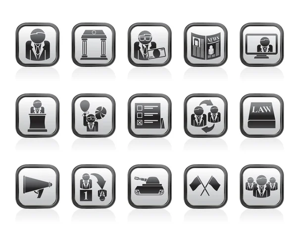 Politics, election and political party icons — Stock Vector