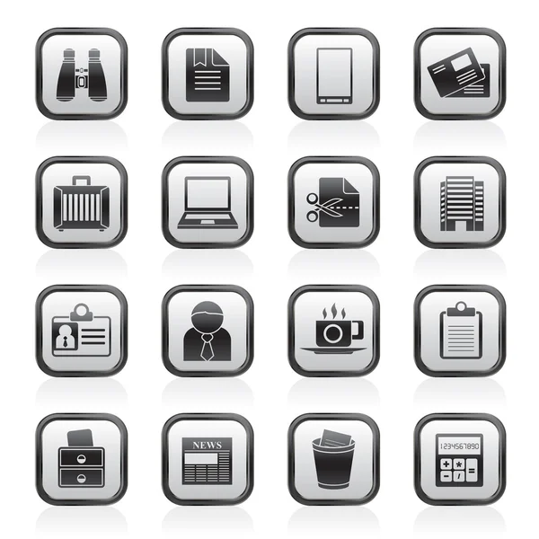 Ícones de elementos de negócios e escritório — Vetor de Stock