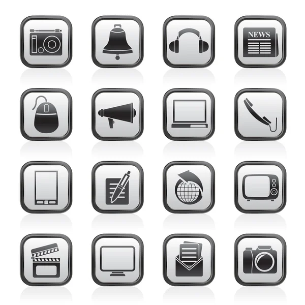 Communication and media icons — Stock Vector