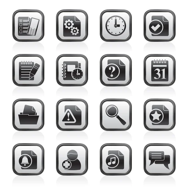 Iconos de organizador, comunicación y conexión — Archivo Imágenes Vectoriales