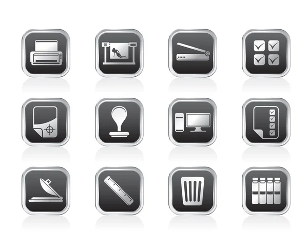 Print industry Icons — Stock Vector
