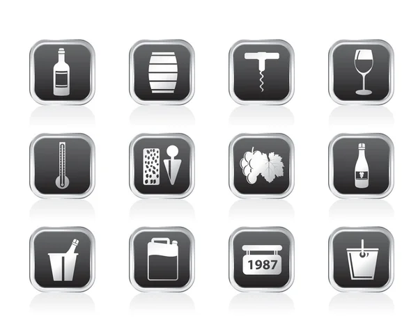 Wine and drink Icons — Stock Vector
