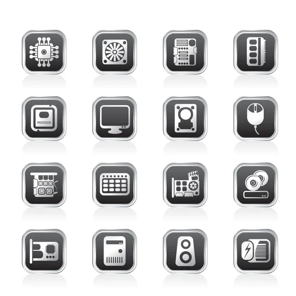 Computer Performance and Equipment Icons — Stock Vector
