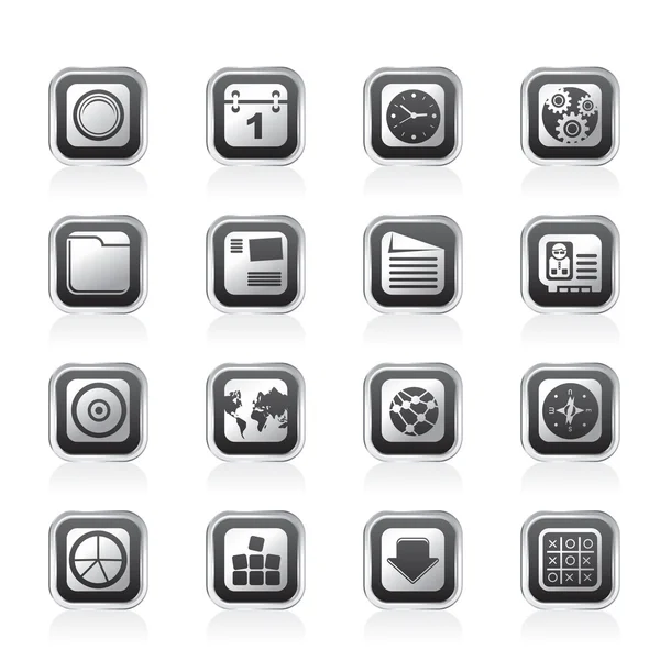 Mobile Phone, Computer and Internet Icons — Stock Vector