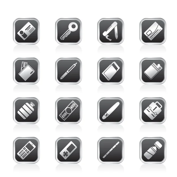 Icone di oggetti vettoriali semplici — Vettoriale Stock