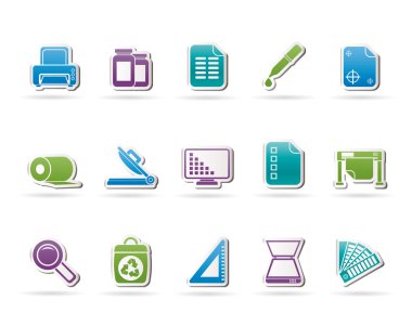 Commercial print icons clipart