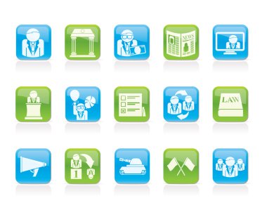 Politics, election and political party icons clipart