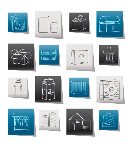 Différents types d'icônes de paquet — Image vectorielle