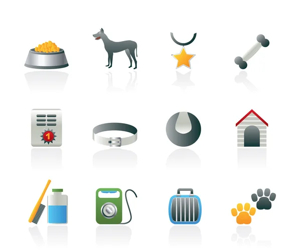 Dog accessory and symbols icons — Stock Vector