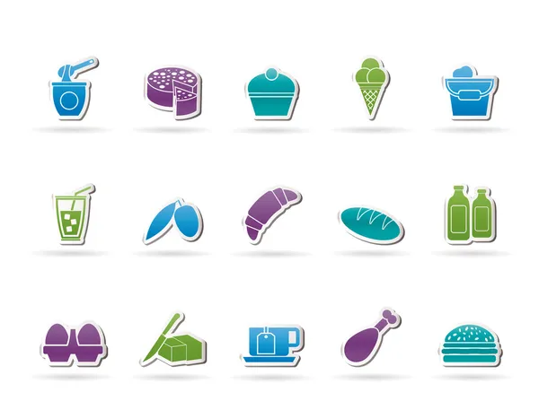 Dairy Products - Food and Drink icons — Stock Vector