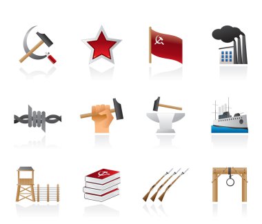 Communism, socialism and revolution icons clipart