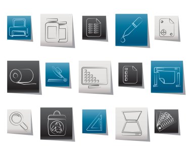 Commercial print icons clipart