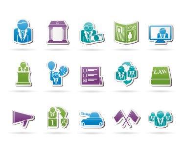 Politics, election and political party icons clipart