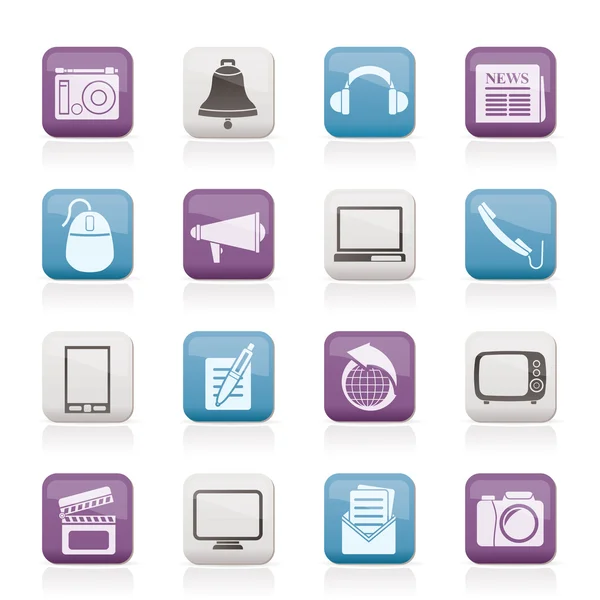 Communication and media icons — Stock Vector