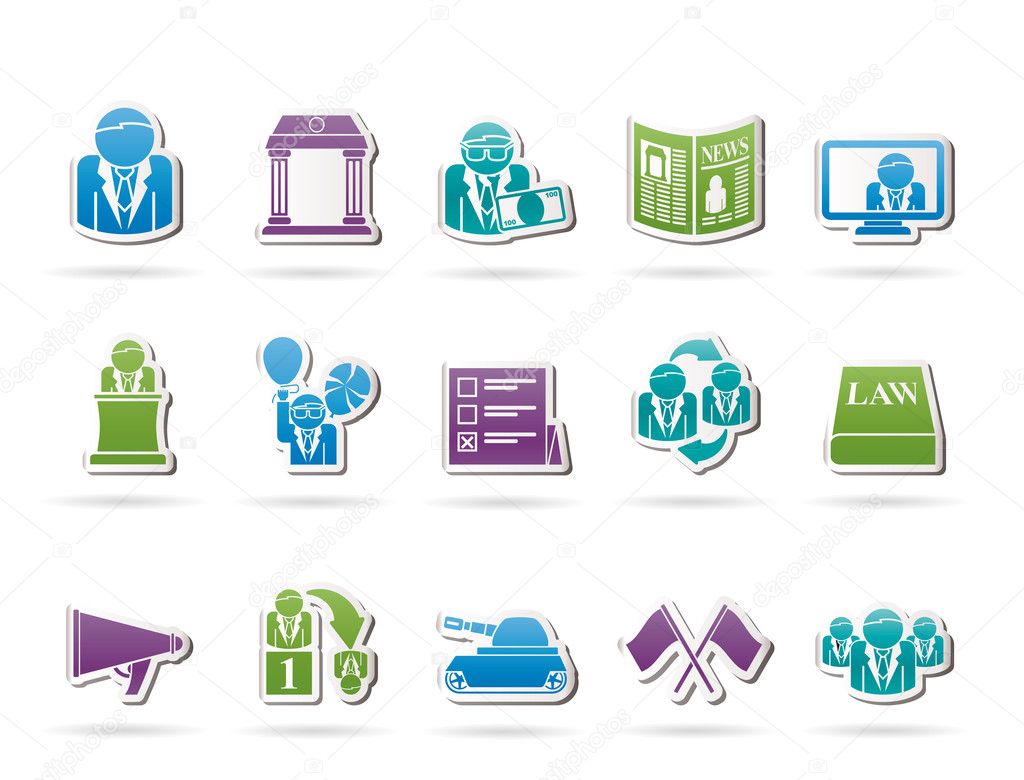 Politics, election and political party icons