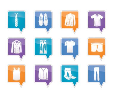 Man fashion and clothes icons clipart