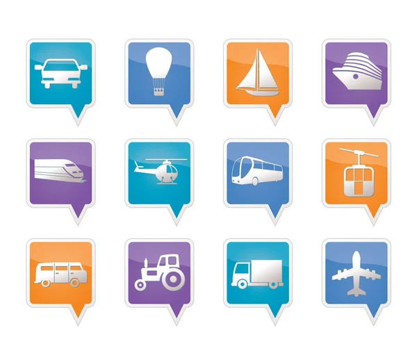 Icônes de transport et de voyage — Image vectorielle