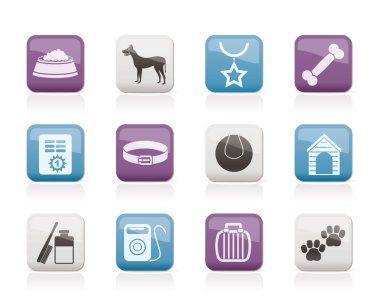 Dog accessory and symbols icons clipart